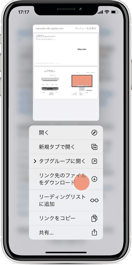 iPhone PDF ダウンロード