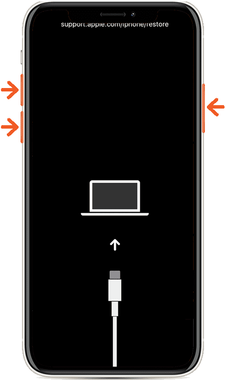 iPhoneをリカバリーモードに切り替える