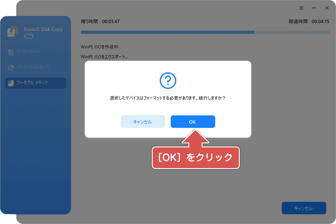 フォーマットの確認