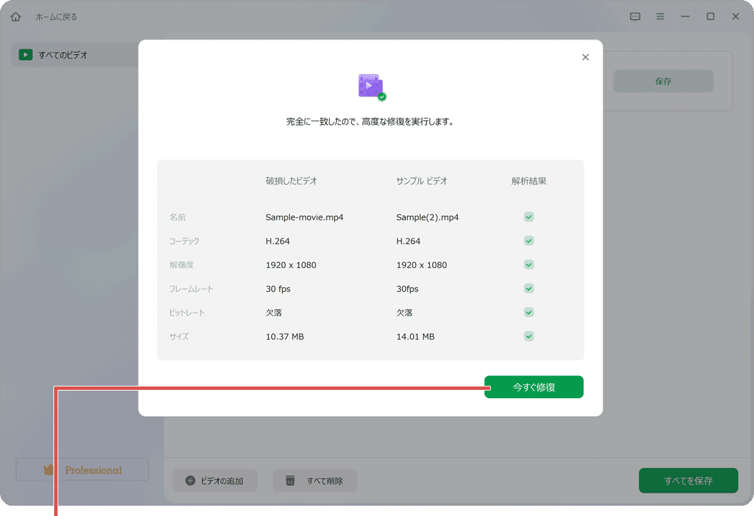 動画を修復:高度な修復方法(手順5)