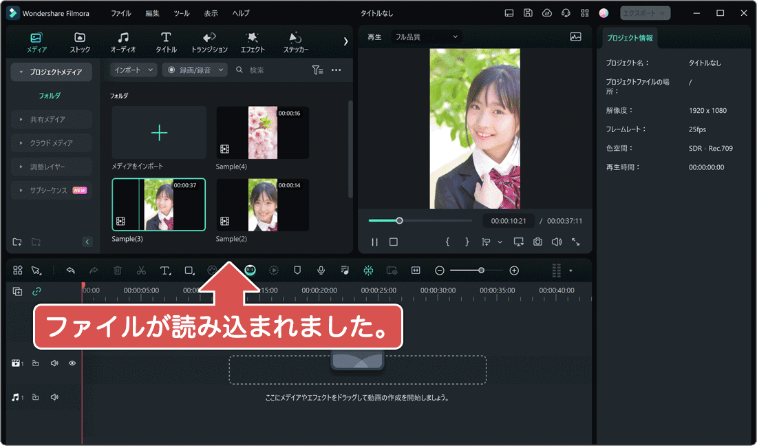 ファイルが読み込まれました